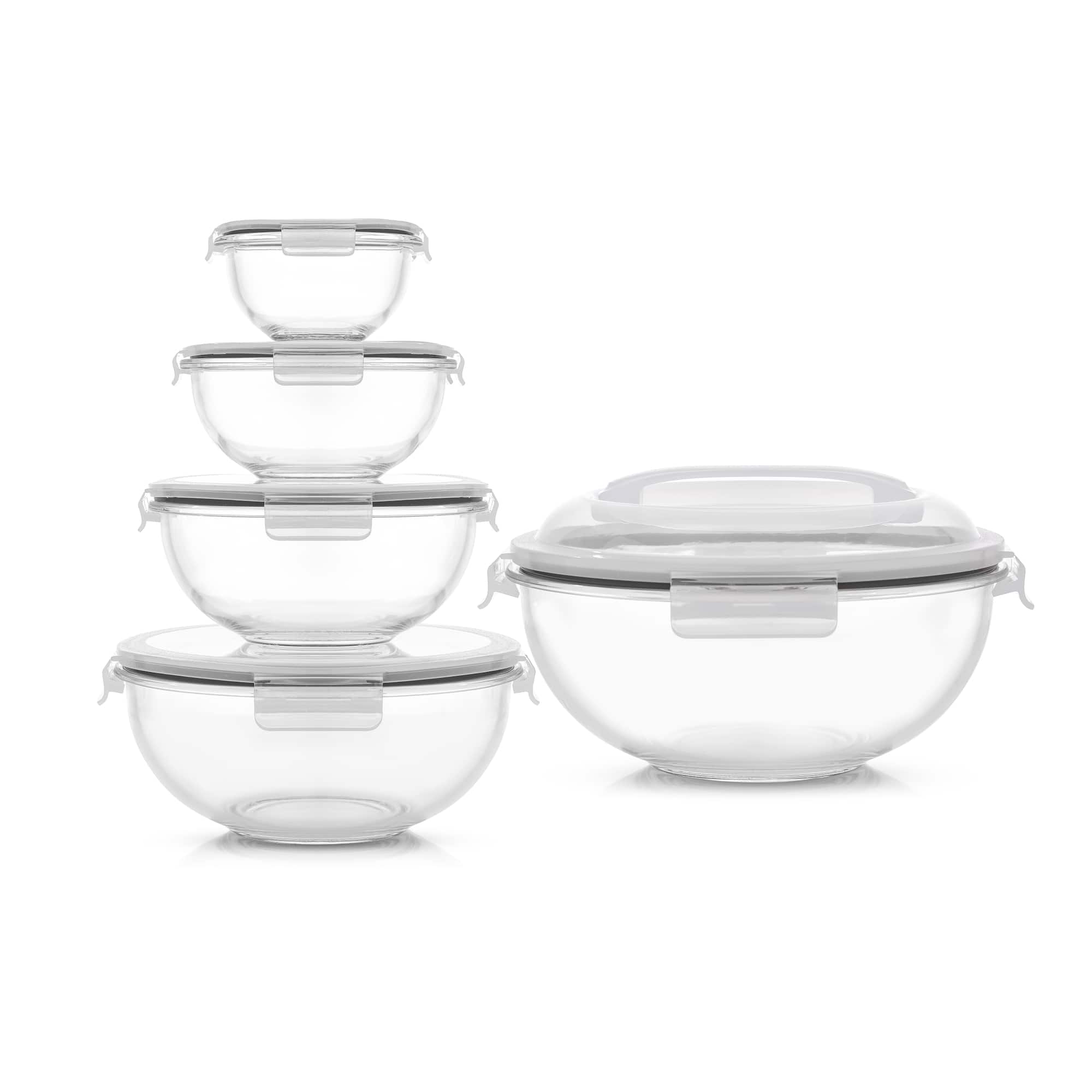 JoyJolt® Black Glass Mixing Bowls Set